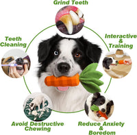HKM-9341373 Durable Interactive Squeaky Dog Toy for Medium Dogs - Milk Flavor Rubber Carrot with Crinkle Leaves, Ideal for Training and Dental Care