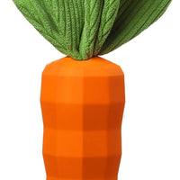HKM-9341373 Durable Interactive Squeaky Dog Toy for Medium Dogs - Milk Flavor Rubber Carrot with Crinkle Leaves, Ideal for Training and Dental Care