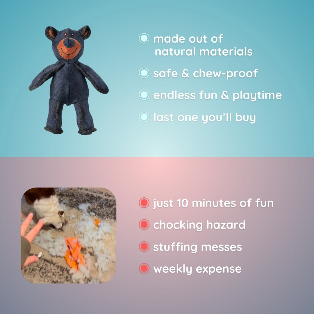 HKM-9341501 Durable Bite-Resistant Plush Bear Toy for Dogs - Dark Blue Oxford Cloth