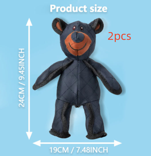 HKM-9341501 Durable Bite-Resistant Plush Bear Toy for Dogs - Dark Blue Oxford Cloth