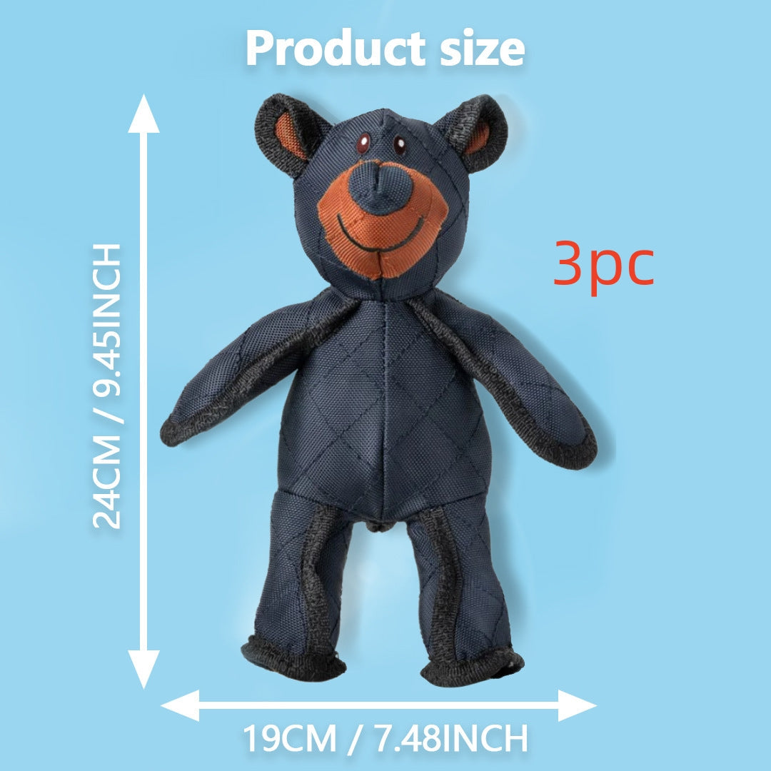 HKM-9341501 Durable Bite-Resistant Plush Bear Toy for Dogs - Dark Blue Oxford Cloth