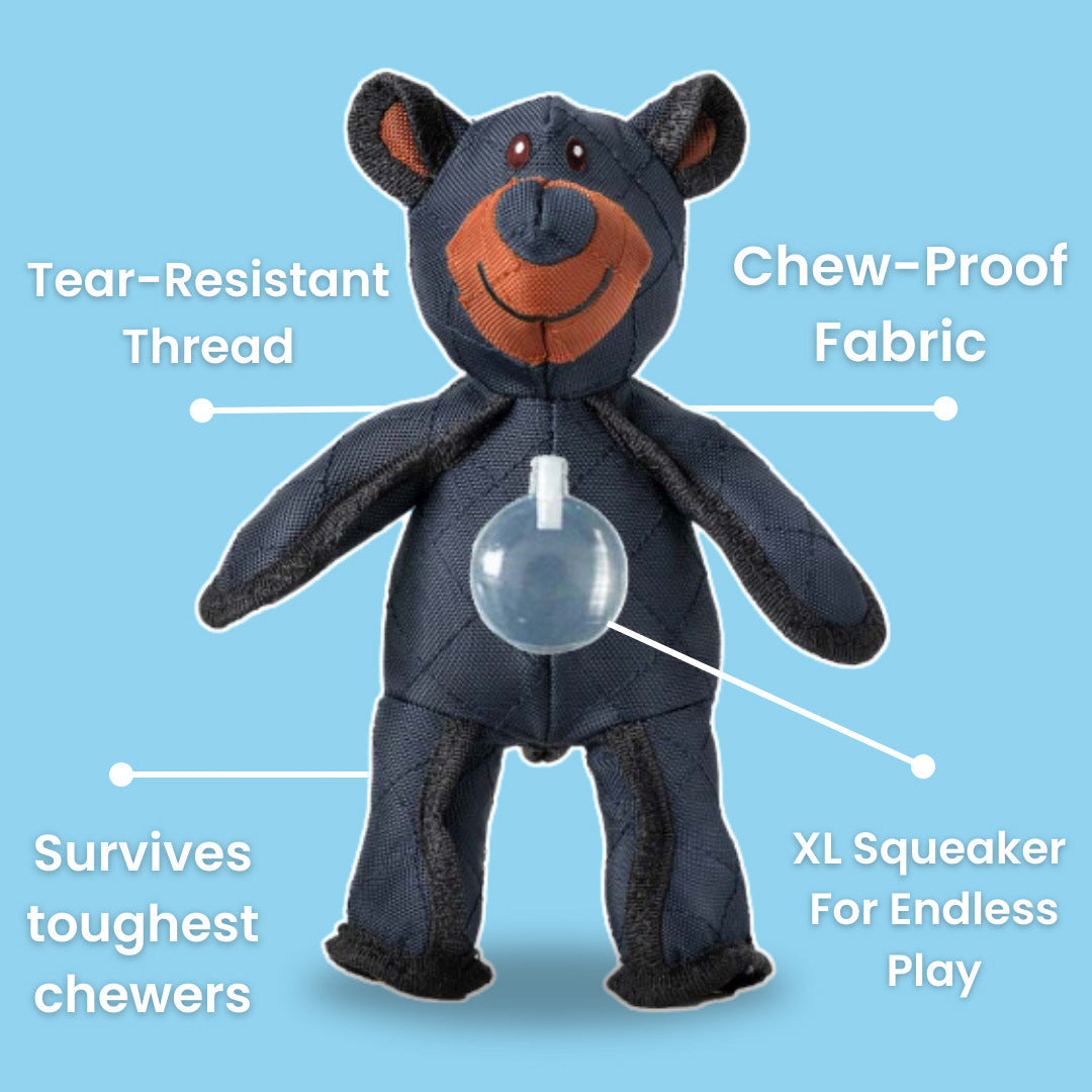 HKM-9341501 Durable Bite-Resistant Plush Bear Toy for Dogs - Dark Blue Oxford Cloth