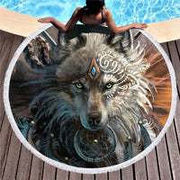 HKM-934163 Wolf Head Digital Print Microfiber Blanket, 150x150 cm & 180x180 cm, Polyester Fiber