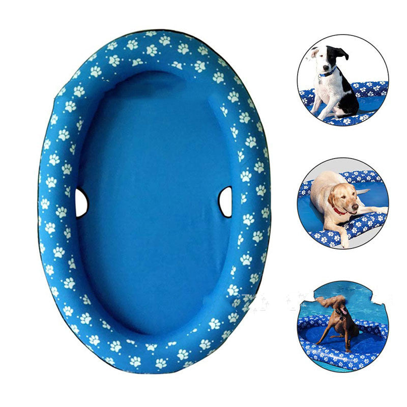 HKM-9341757 Inflatable Dog Swimming Pool Hammock - Portable Pet Floating Bed for Summer Fun