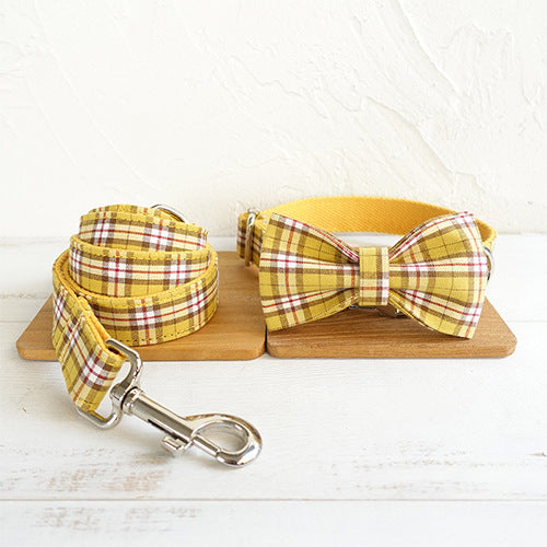 HKM-9341885 Lattice Bow Dog Collar in Polyester ¨C Adjustable Sizes XS to XL