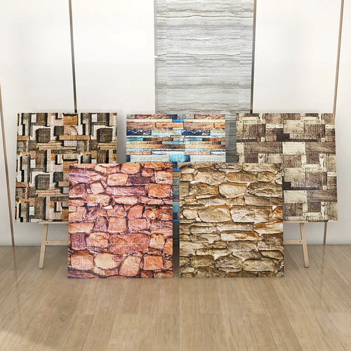 HKM-934291 3D Self-Adhesive Foam Wallpaper for Modern Interior Wall Decoration, Size 70x77cm