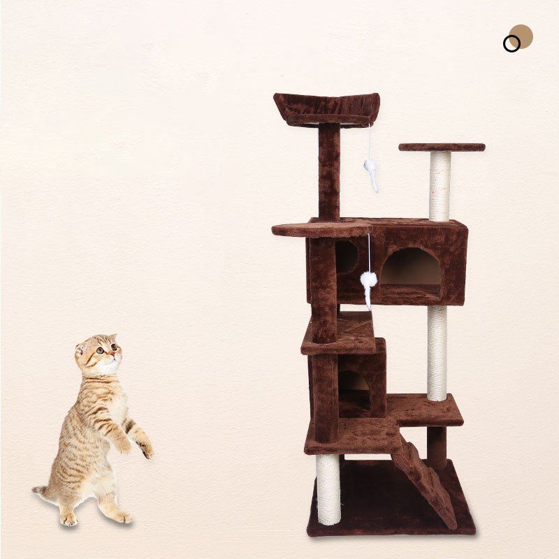HKM-9343165 Luxury Cat Climbing Frame with Sisal, Plush, and Density Board - Ideal for 1-3 Cats