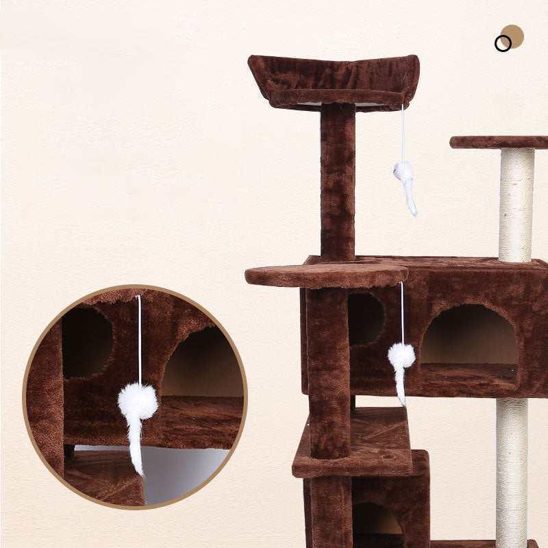 HKM-9343165 Luxury Cat Climbing Frame with Sisal, Plush, and Density Board - Ideal for 1-3 Cats