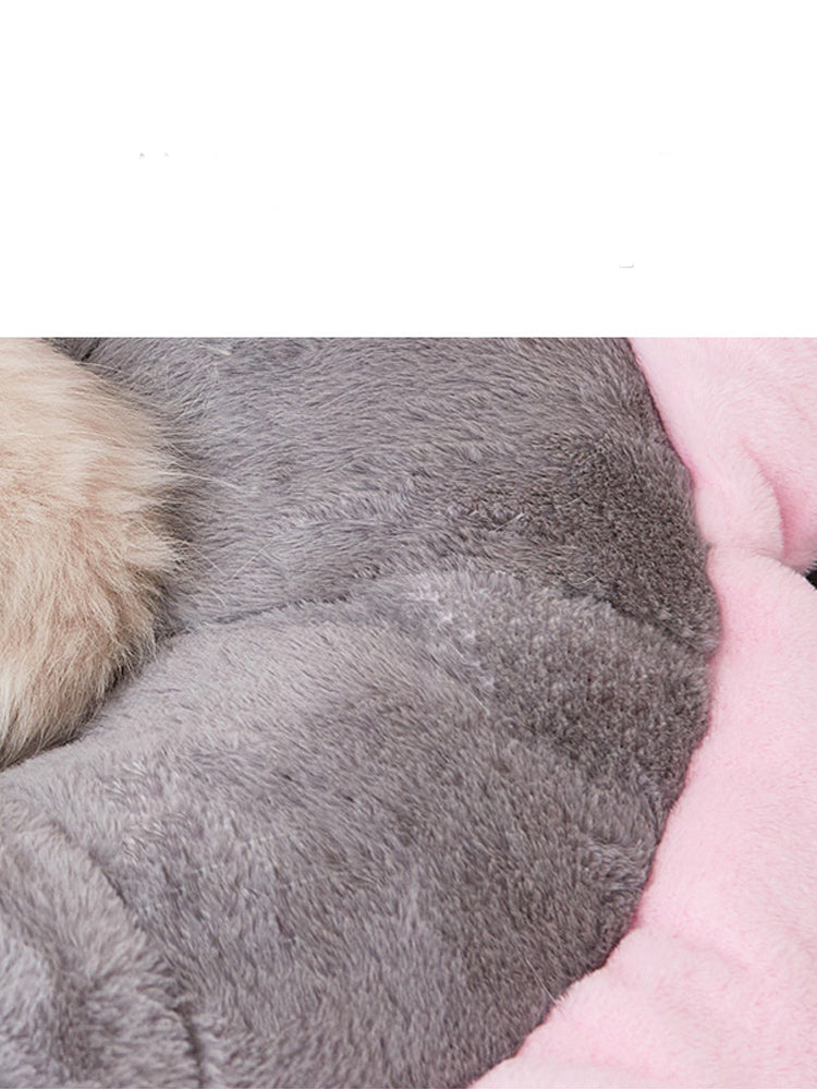 HKM-9343933 Removable Washable Flower Nest for Pets - Soft Short Plush, Gray Green, Multiple Sizes