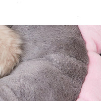 HKM-9343933 Removable Washable Flower Nest for Pets - Soft Short Plush, Gray Green, Multiple Sizes