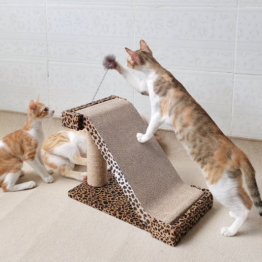 HKM-934419 Leopard Print Corrugated Cat Scratch Board, Reusable and Replaceable