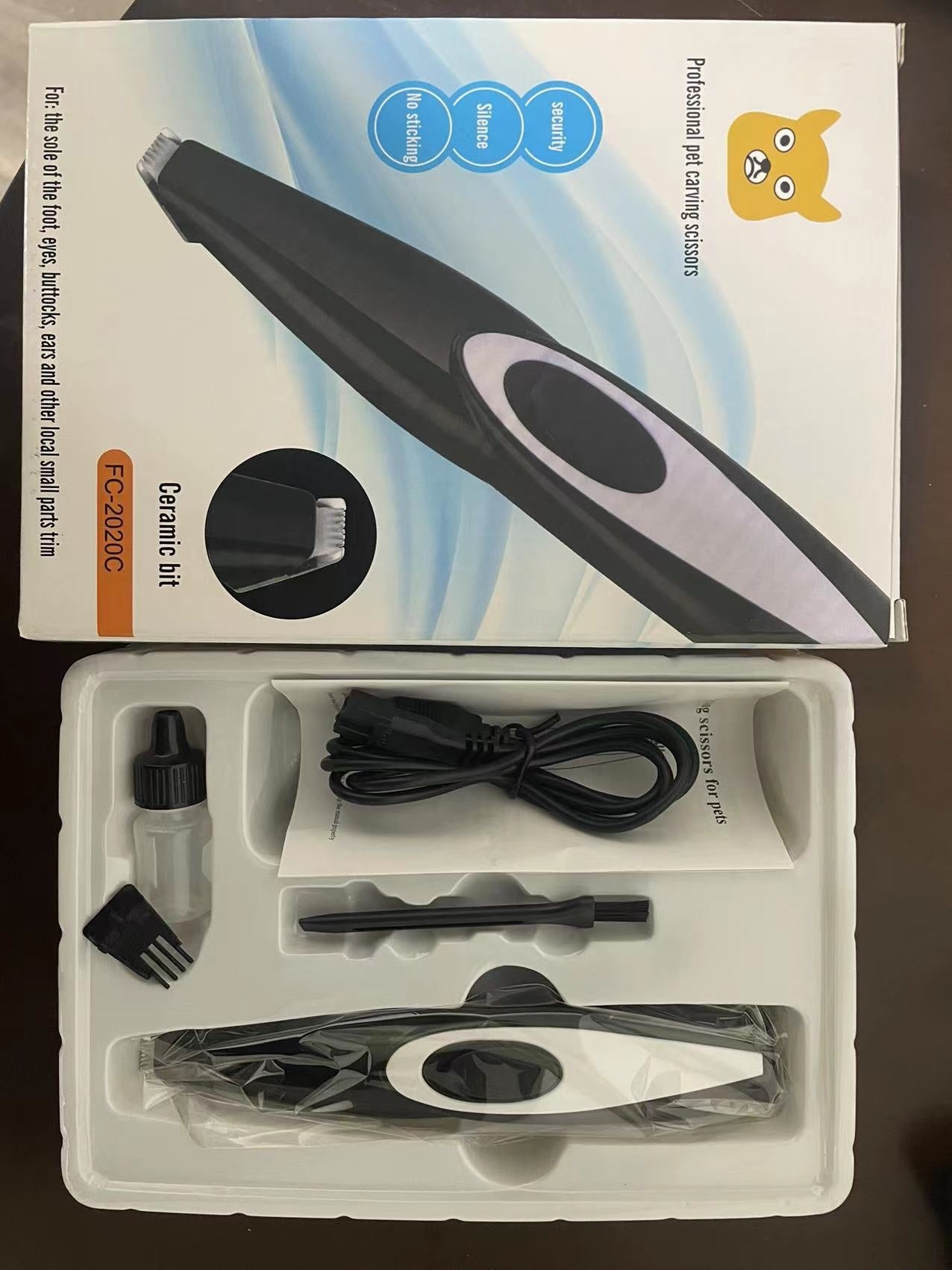 HKM-9345469 Pet Hair Clipper for Cats and Dogs - Rechargeable Electric Shaver, ABS Plastic, 6.5W Power
