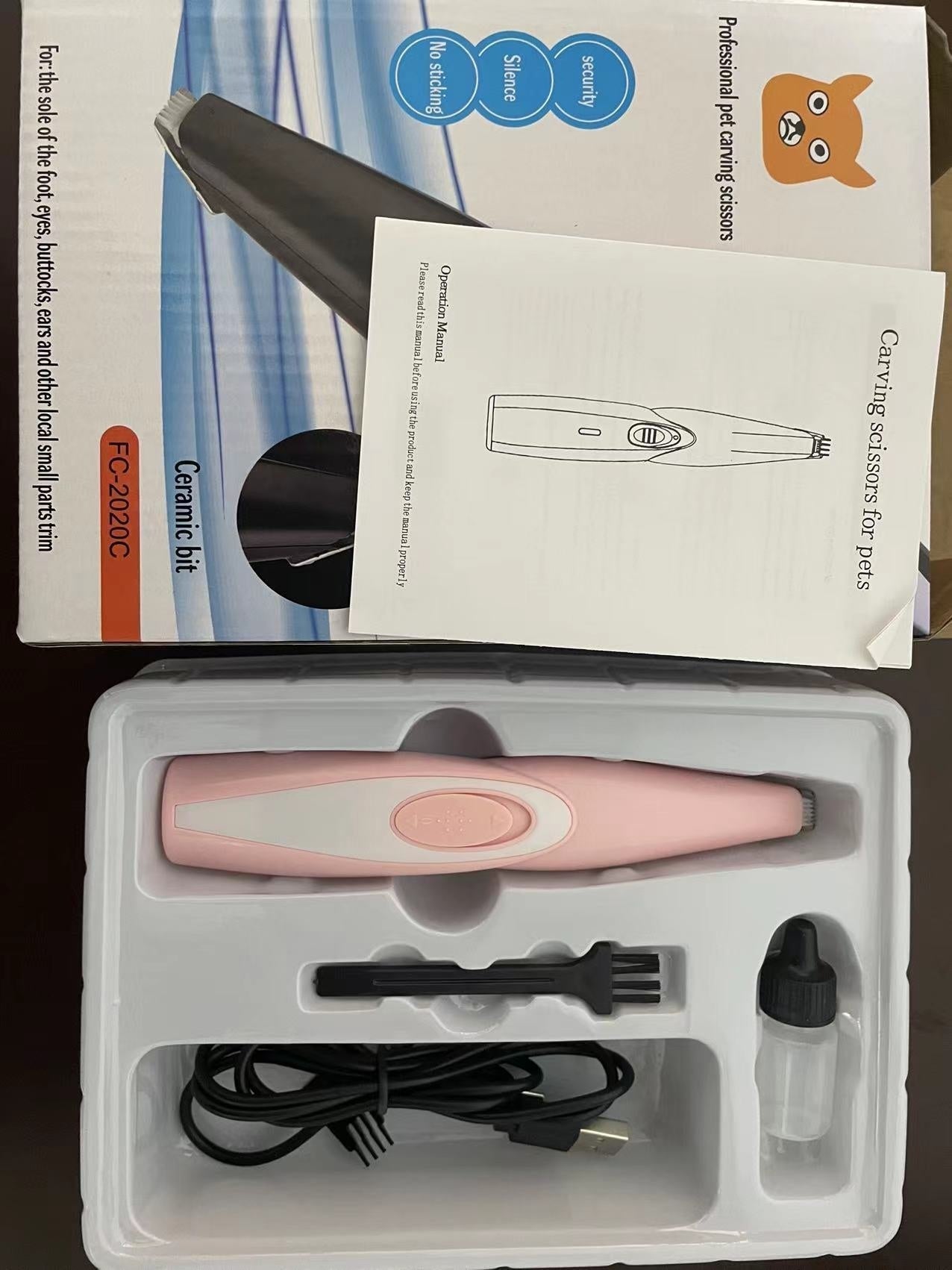 HKM-9345469 Pet Hair Clipper for Cats and Dogs - Rechargeable Electric Shaver, ABS Plastic, 6.5W Power