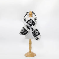 HKM-9346237 Cozy Coral Fleece Christmas Pet Scarf in Cartoon Patterns