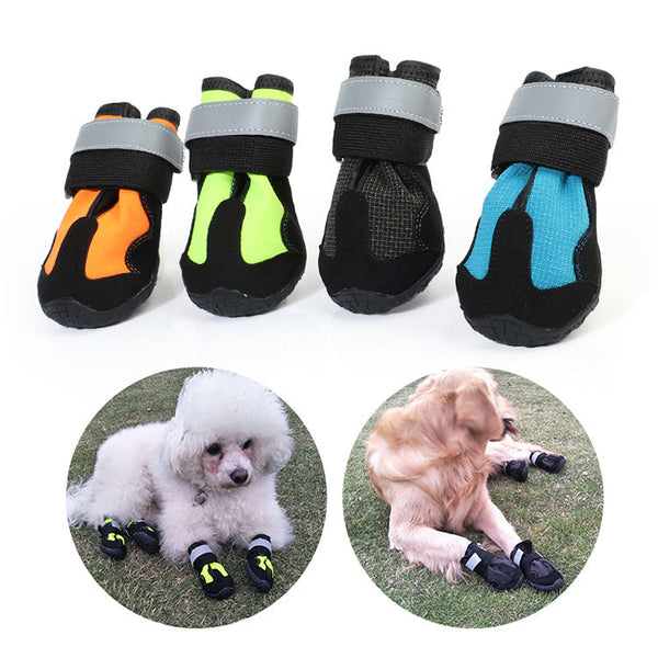 HKM-9346493 Waterproof Kick-Resistant Reflective Dog Shoes - Non-Slip, Wear-Resistant, Available in Multiple Colors and Sizes