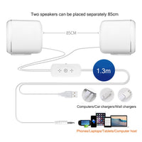 HKM-934739 Compact Mini Desktop Speakers with Bass and Stereo Sound, Adjustable Volume, 3.5mm Plug, ABS Material
