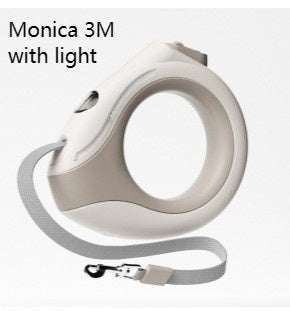 HKM-9349437 Automatic Retractable Dog Leash with Luminous Features - 3m, Available in Pearl White, Mint Green, and Monica