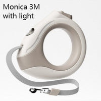 HKM-9349437 Automatic Retractable Dog Leash with Luminous Features - 3m, Available in Pearl White, Mint Green, and Monica