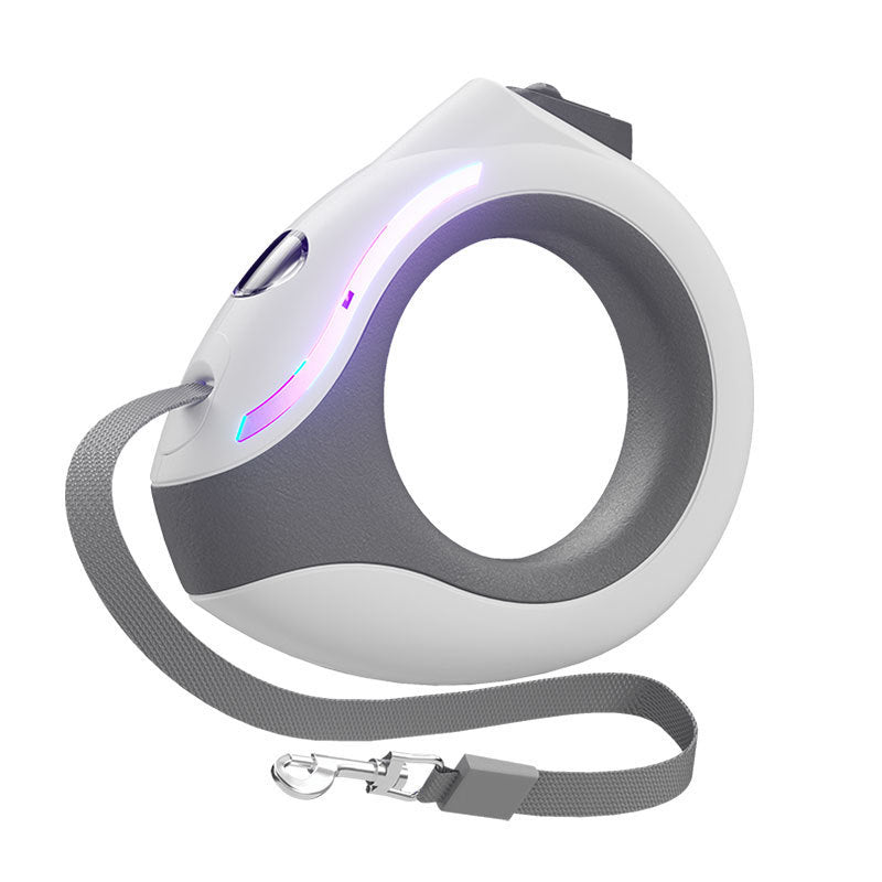 HKM-9349437 Automatic Retractable Dog Leash with Luminous Features - 3m, Available in Pearl White, Mint Green, and Monica