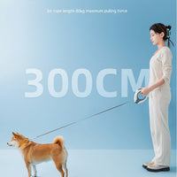 HKM-9349437 Automatic Retractable Dog Leash with Luminous Features - 3m, Available in Pearl White, Mint Green, and Monica