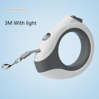 HKM-9349437 Automatic Retractable Dog Leash with Luminous Features - 3m, Available in Pearl White, Mint Green, and Monica