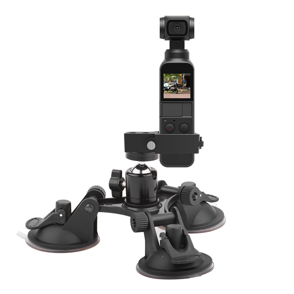 HKM-934995 Adjustable Suction Cup Camera Stabilizer Accessory with 1+4 Inch Screw Adapter, Black