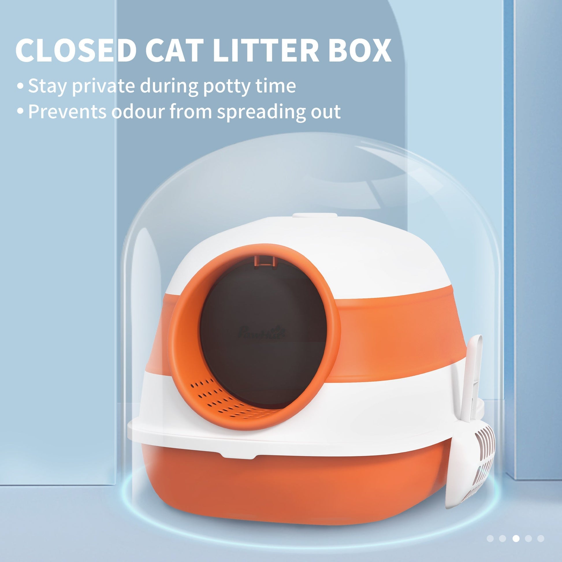 HKM-9351101 Dome Covered Cat Litter Box with Lid – Privacy Design, Easy Clean, Air Freshener Included