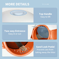 HKM-9351101 Dome Covered Cat Litter Box with Lid – Privacy Design, Easy Clean, Air Freshener Included