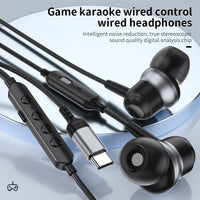 HKM-935315 Wired Type-C Earphone with Microphone for Live Streaming, Singing, and Gaming