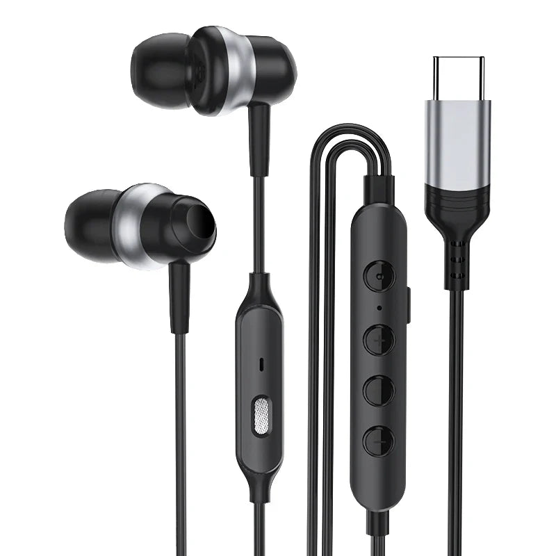HKM-935315 Wired Type-C Earphone with Microphone for Live Streaming, Singing, and Gaming