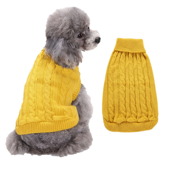 HKM-9353405 Solid Color Acrylic Dog Sweater for Small to Large Breeds in Multiple Colors