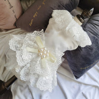 HKM-9353789 Elegant Dog Wedding White Dress Skirt - Polyester, Universal Fit, Multiple Sizes Available