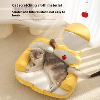 HKM-9355453 Four Seasons Universal Cat Nest - Apple Sofa in Yellow/Green for Small Pets
