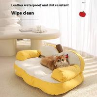 HKM-9355453 Four Seasons Universal Cat Nest - Apple Sofa in Yellow/Green for Small Pets