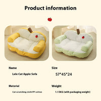 HKM-9355453 Four Seasons Universal Cat Nest - Apple Sofa in Yellow/Green for Small Pets