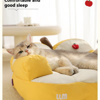 HKM-9355453 Four Seasons Universal Cat Nest - Apple Sofa in Yellow/Green for Small Pets