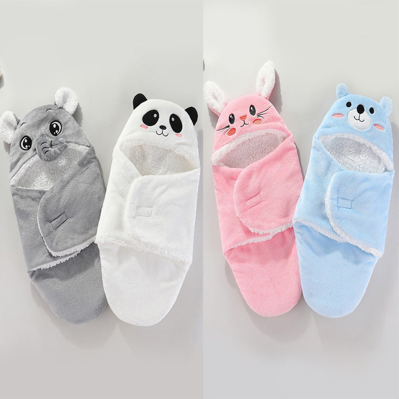 HKM-935571 Soft Flannel Newborn Baby Swaddling Quilt Blanket - Animal and Cartoon Patterns