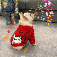 HKM-9355965 Casual Festive Red Pet Sweater for New Year Celebrations - Perfect for Year of the Ox