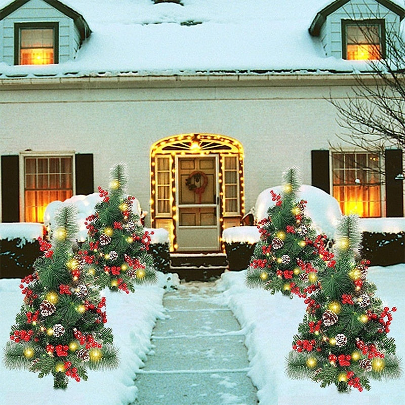 HKM-935699 Christmas Solar-Powered Tree Decoration with Floor Outlet for Courtyard & Lawn Use