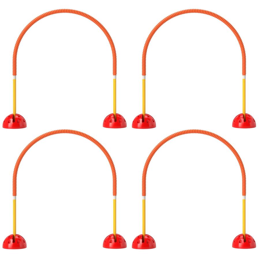 HKM-935763 4-Piece Adjustable Width Dog Agility Equipment Set with Carry Bag - Portable Training Course in Orange and Yellow