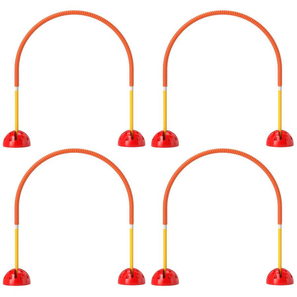 HKM-935763 4-Piece Adjustable Width Dog Agility Equipment Set with Carry Bag - Portable Training Course in Orange and Yellow