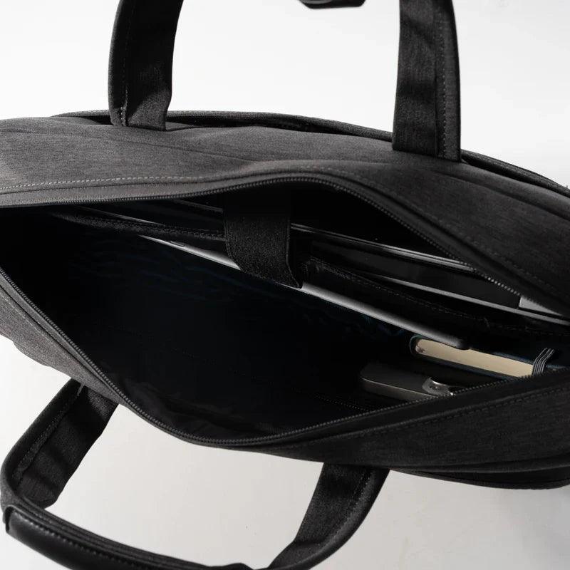 HKM-935955 Stylish Casual Laptop Bag for Men - Solid Color Handbag & Briefcase
