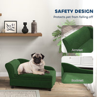 HKM-9359805 Green Pet Sofa Bed with Storage for Small Dogs and Cats, Cushioned Design for Cozy Resting