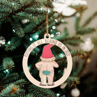 HKM-936019 Wooden Christmas Tree with Hangable Ornaments, 8x8cm, Available in Multiple Styles