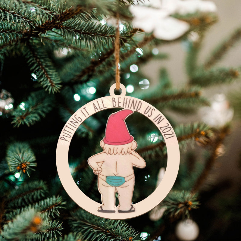 HKM-936019 Wooden Christmas Tree with Hangable Ornaments, 8x8cm, Available in Multiple Styles
