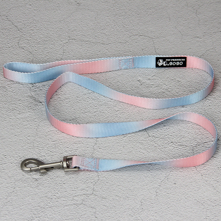 HKM-9360445 Gradient Color Dog Leash Set - Lightweight Nylon with Multiple Color Options