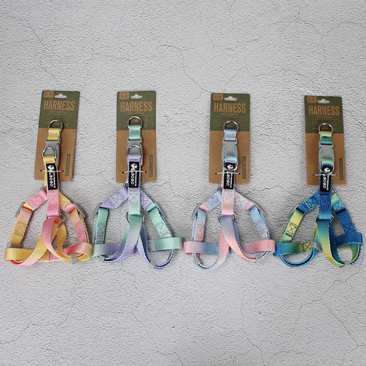 HKM-9360445 Gradient Color Dog Leash Set - Lightweight Nylon with Multiple Color Options