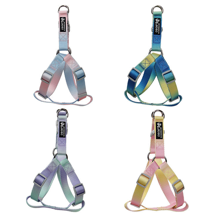 HKM-9360445 Gradient Color Dog Leash Set - Lightweight Nylon with Multiple Color Options