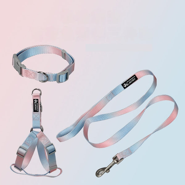 HKM-9360445 Gradient Color Dog Leash Set - Lightweight Nylon with Multiple Color Options