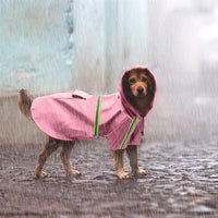HKM-9360829 Waterproof Reflective Dog Raincoat with Pocket Storage and Adjustable Fit